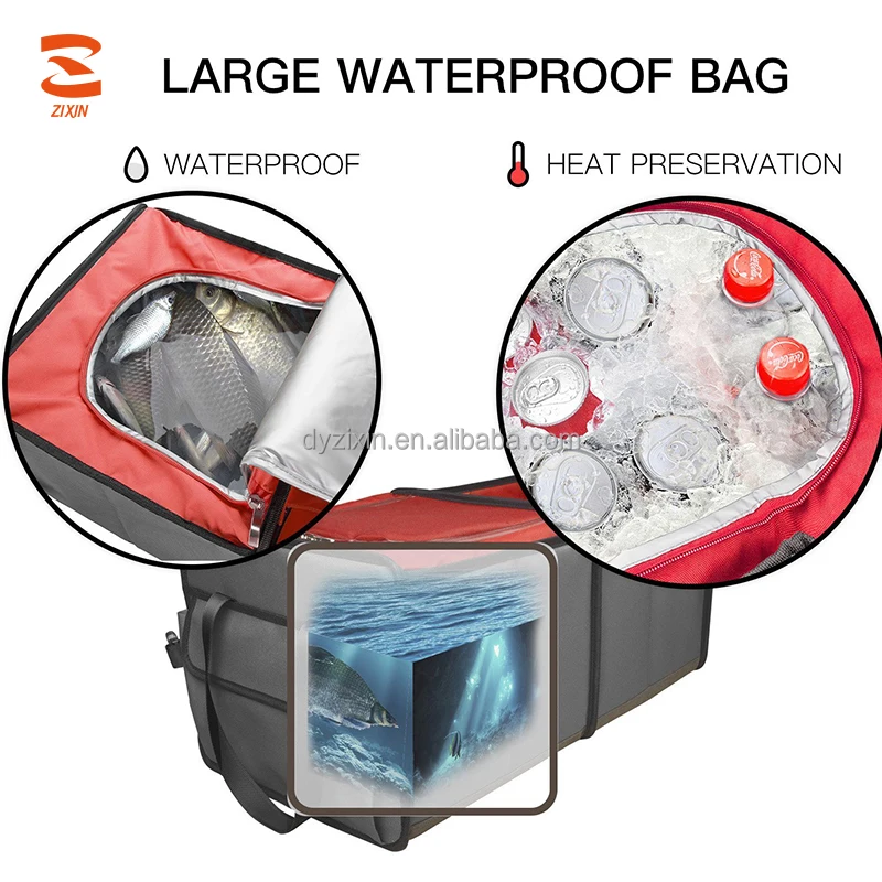 Foldable Outdoor Storage Garbage Trash Bin Premium Car Trunk Organizer Cooler Bag with Cover