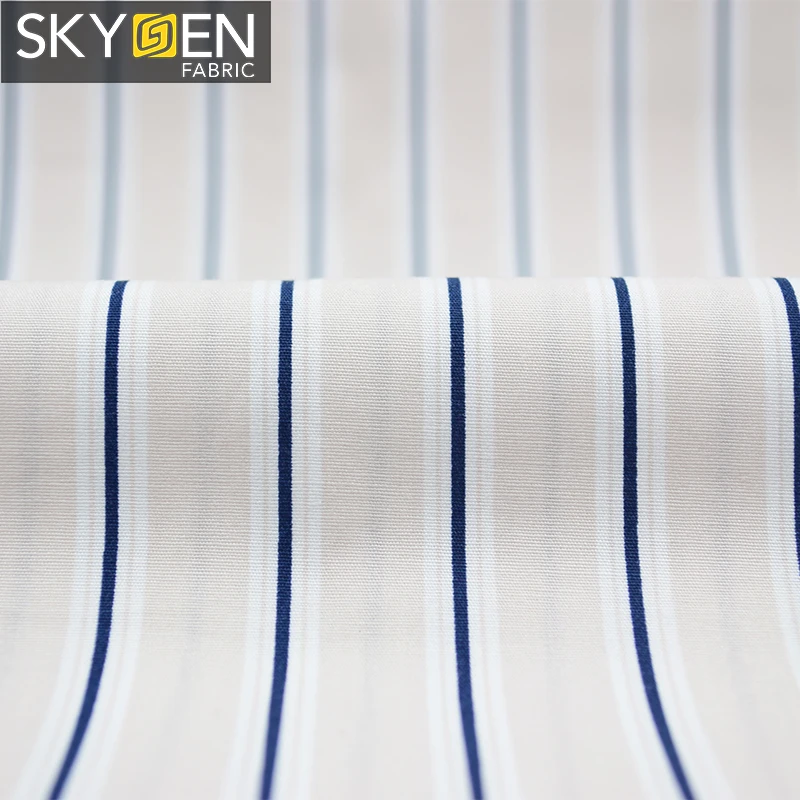 Skygen soft plain weave cotton stripes white black striped custom printed cotton fabric