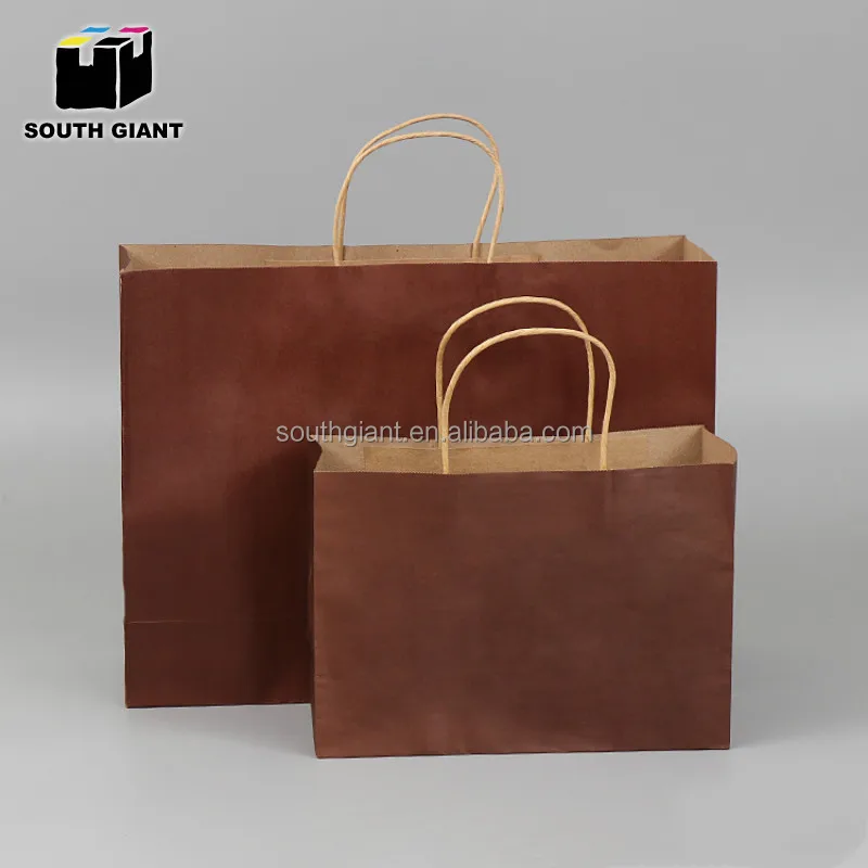 
Custom Reusable Kraft Brown Paper Grocery Shopping Bag with Handles 