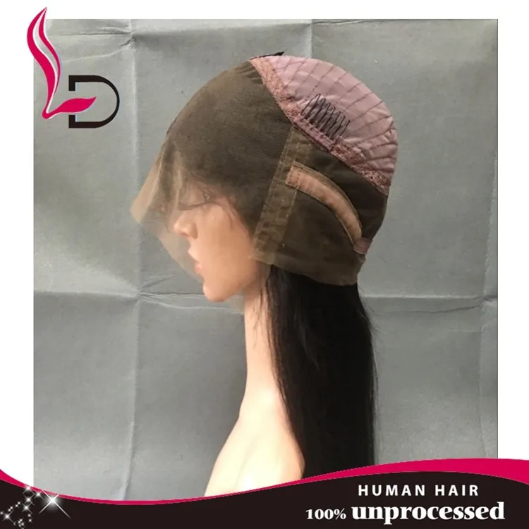 Hand making full lace wig manufacture factory price remy hair wig silky straight