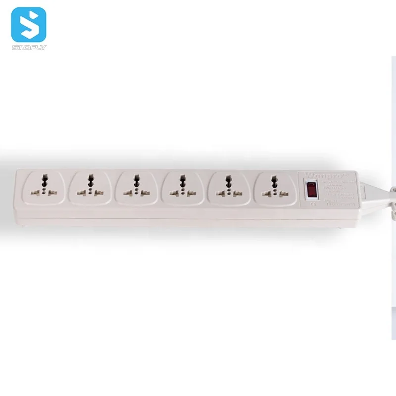 
UK 3 pin plug C13 6 outlet strip Surge Protected Extension 1.8M 3M multipurpose power socket 