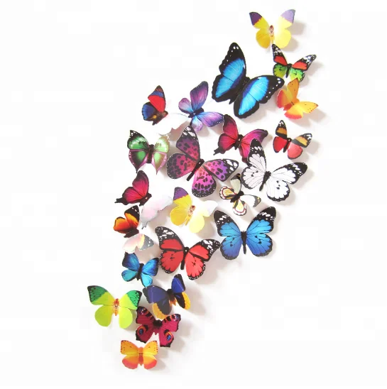 multi style types butterflies children kids game play sticker 3d wall sticker