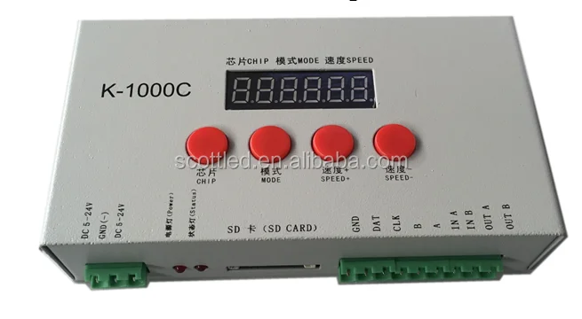 K-1000C with SD card 2048 pixels programmable pixel led light controller rgb led controller