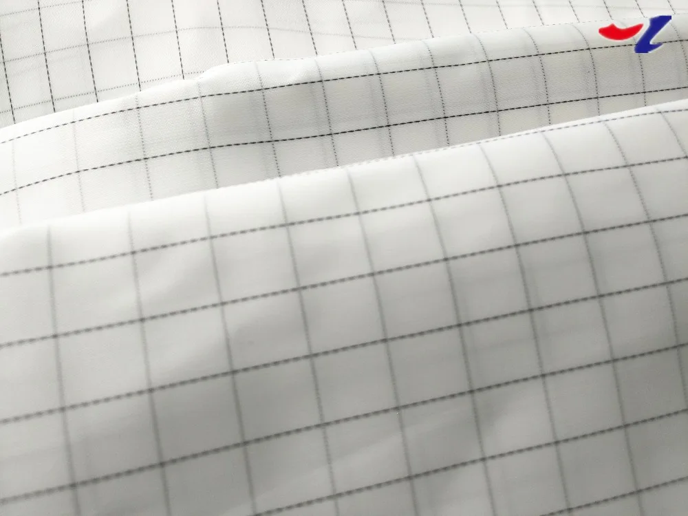 7mm grid polyester imitation memory fabric conductive fabric