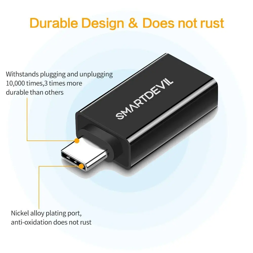 
SmartDevil USB Type C to USB 3.0 Adapter,[2 Pack] Converts USB Female to Type-C Male Adapter Supporting OTG for Samsung Galaxy S 