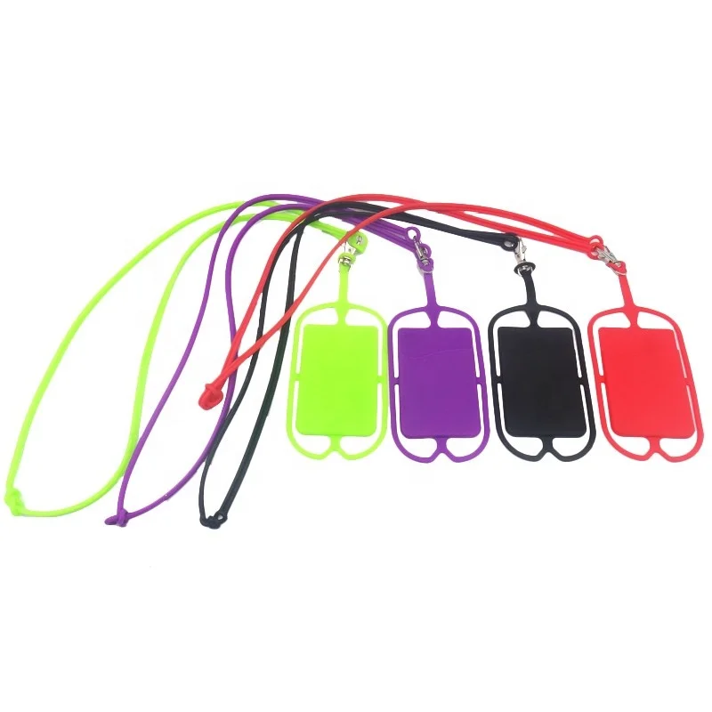
Pouch Pocket Tie Sling Necklace Silicone Strappy Phone Holder Lanyard 