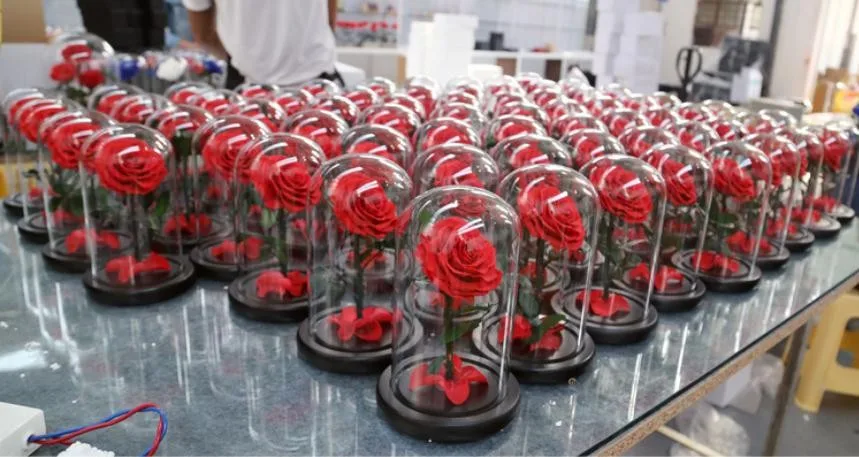 
Happy mothers day gift Yunnan Kunming artificial flower preserved flower rose glass 