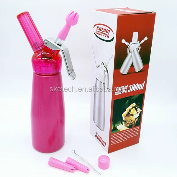 500ML / 0.5L OEM Accepted Aluminum Acrylic Head In Mixed Colors Whip cream dispenser whipped cream spray