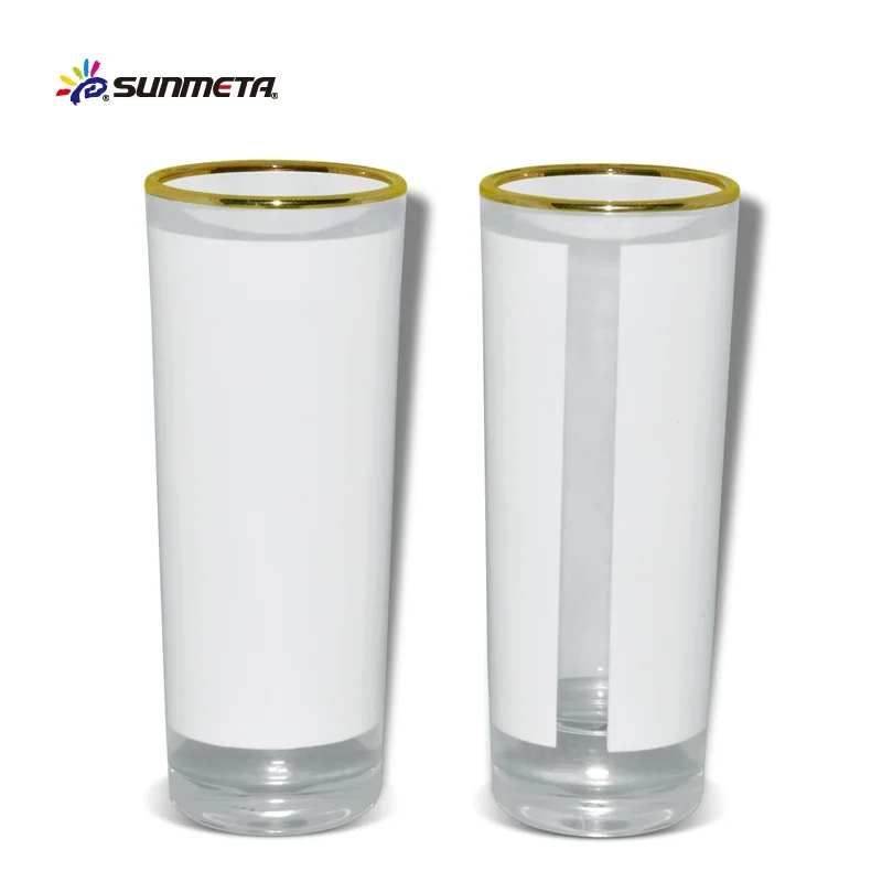 Sunmeta blank sublimation golden rim small wine glass mug 3D-XJB2