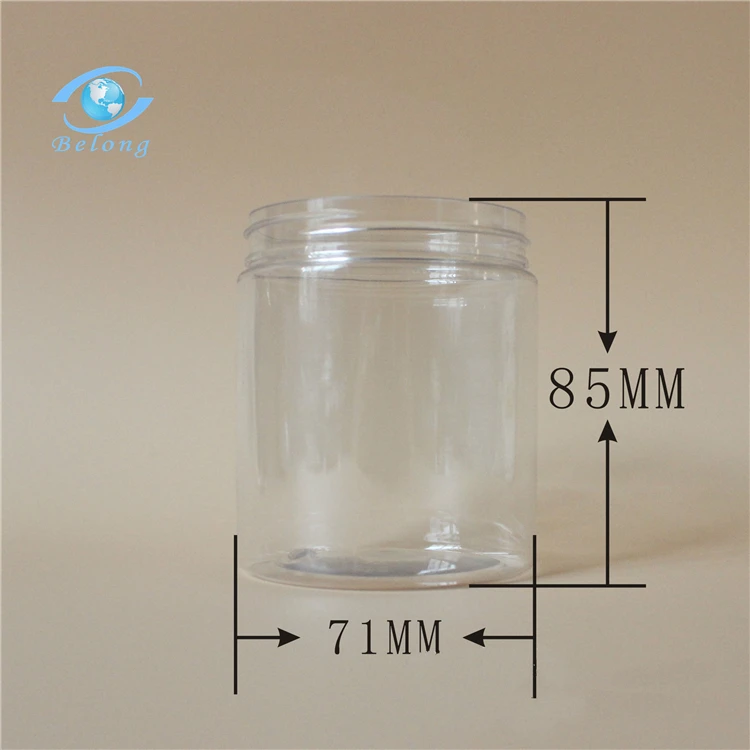 IBELONG оптовая продажа дешевых 8 унций 250 мл пустых прозрачных пластиковых контейнеров для печенья из ПЭТ с алюминиевой крышкой от производителя