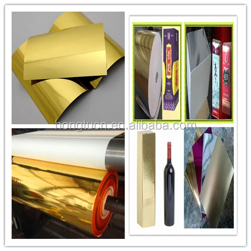 Gold Silver PET Metallized Laminated Paperboard for