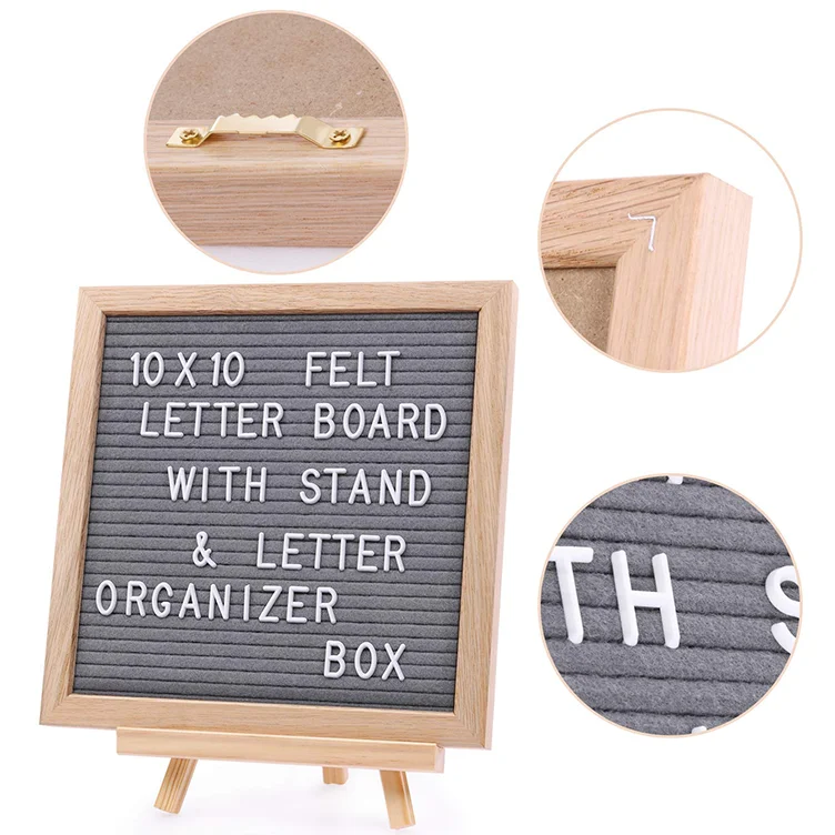
Cheap wholesale mini peg felt letter board with oak frame 