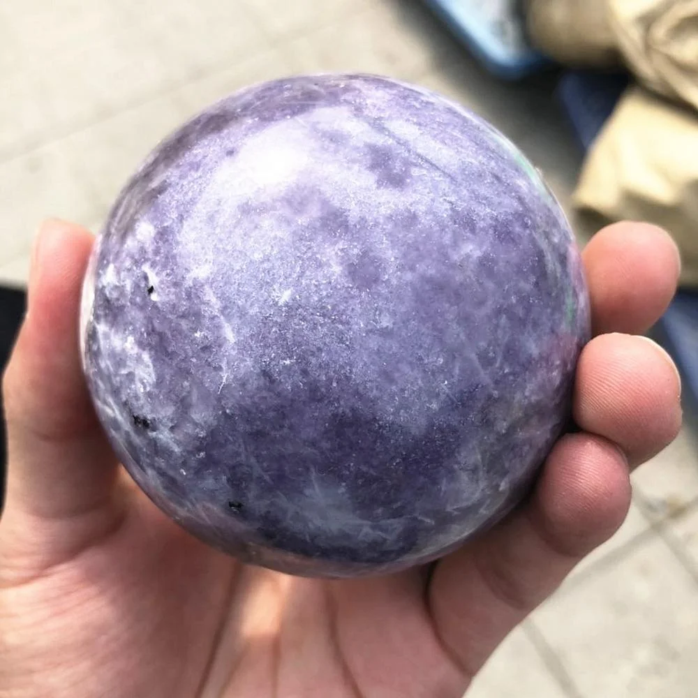 Natural Unicorn Stone Lepidolite Quartz Ball Lepidolite Crystal Sphere For Spiritual