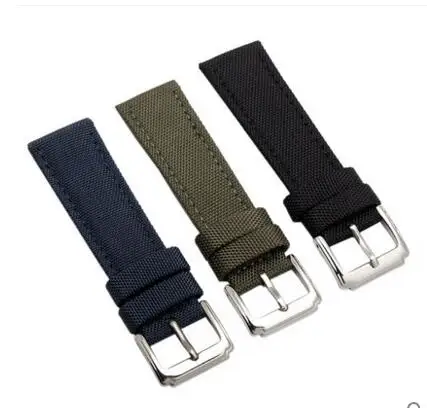 Waterproof Fabric Style Watch Strap Green Canvas leather Watchband