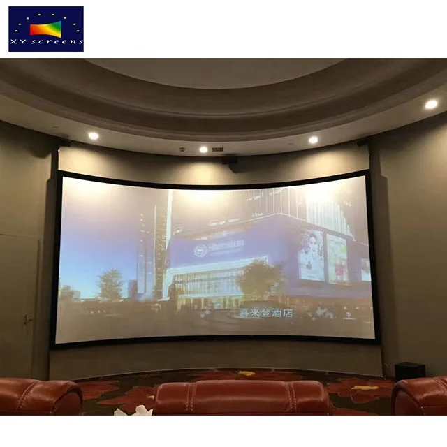 XY screens 3D Silver 150 inch 16:9 format Curved fixed frame projector screen