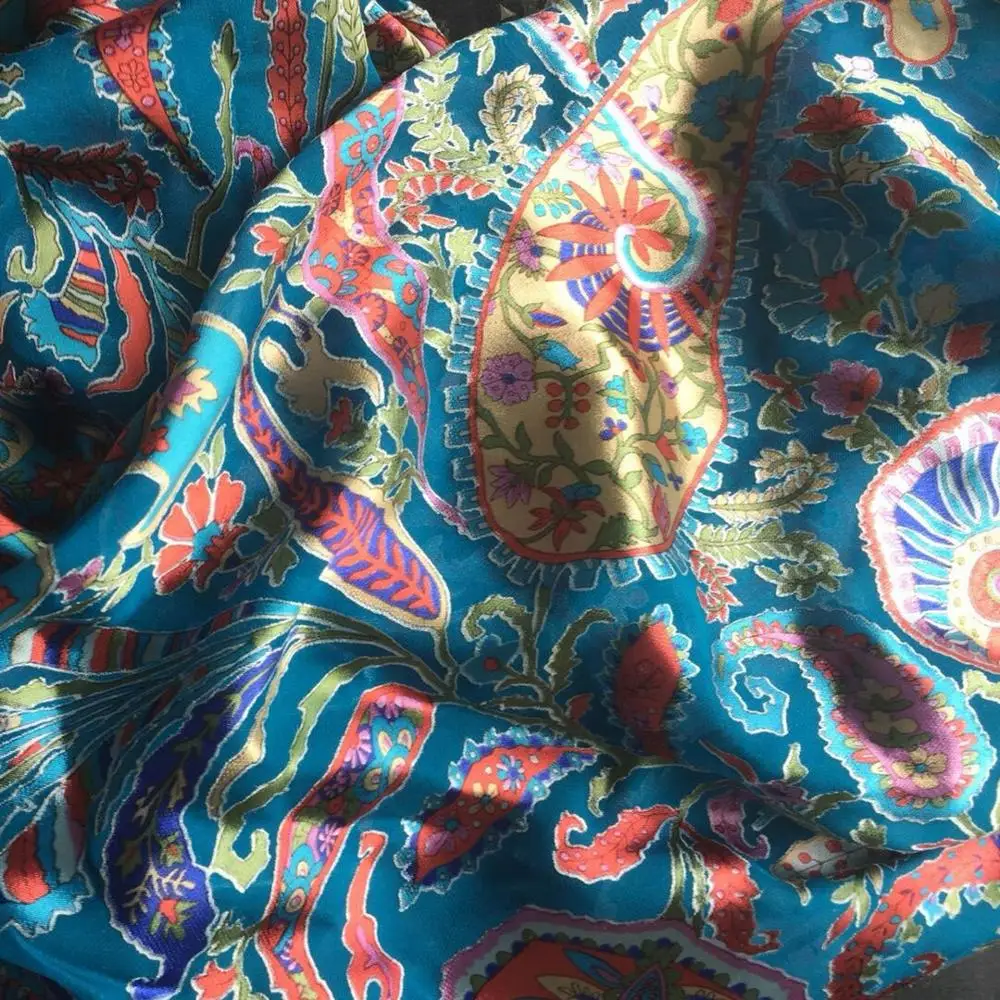 
printing and Burn out Silk Viscose Satin fabric for women fashion 