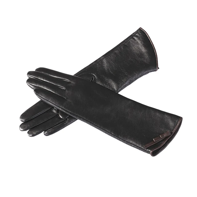 Women Opera Party Elbow Length Long Leather Gloves
