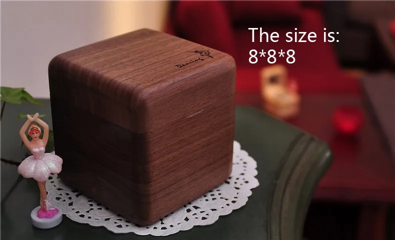 Dancing ballerina walnut music box birthday gift for kids