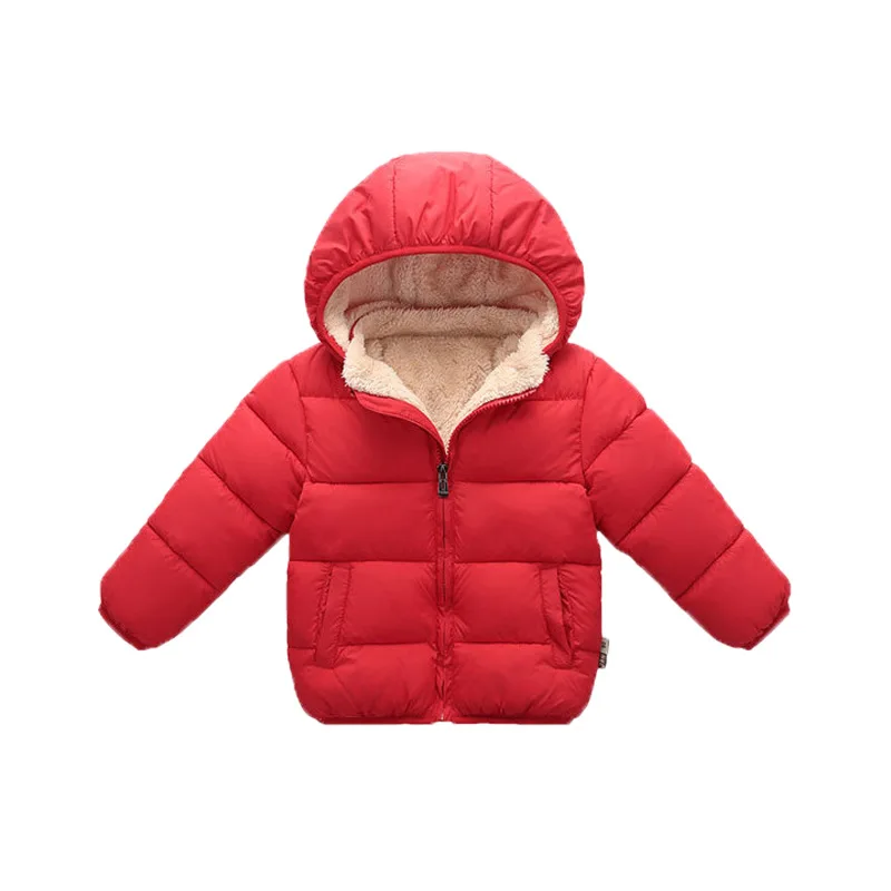
baby hooded jacket winter warm thick long sleeve plush baby girls boys clothes 