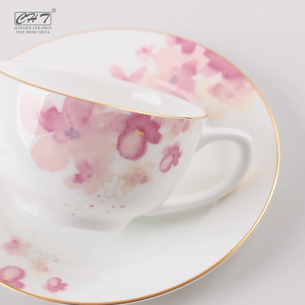 elegant decal antique bone china white ceramic gold porcelain pakistan tea tasting set tea coffee cup set with glass teapot set