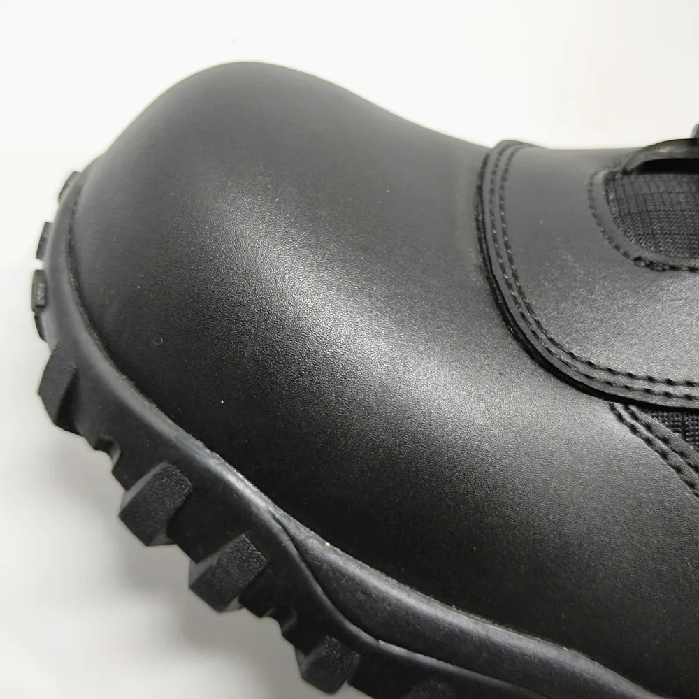 Genuine leather men black classic ankle laced-up boot