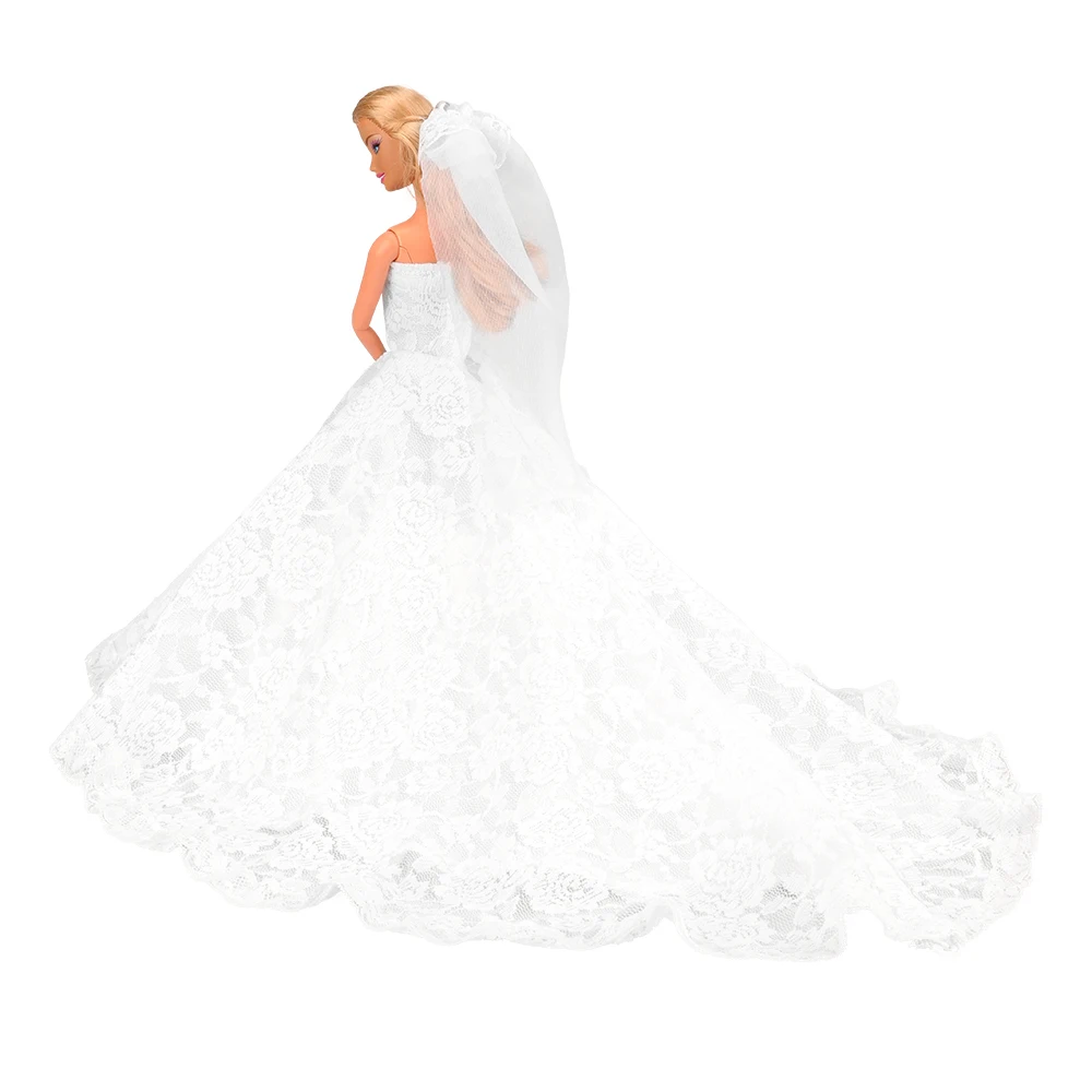 
Fashion Princess Wedding Dress With Black Suit Doll Clothes Ken Doll Couple Set for 11.5-12inch Doll Kid Girl Toy Gift 