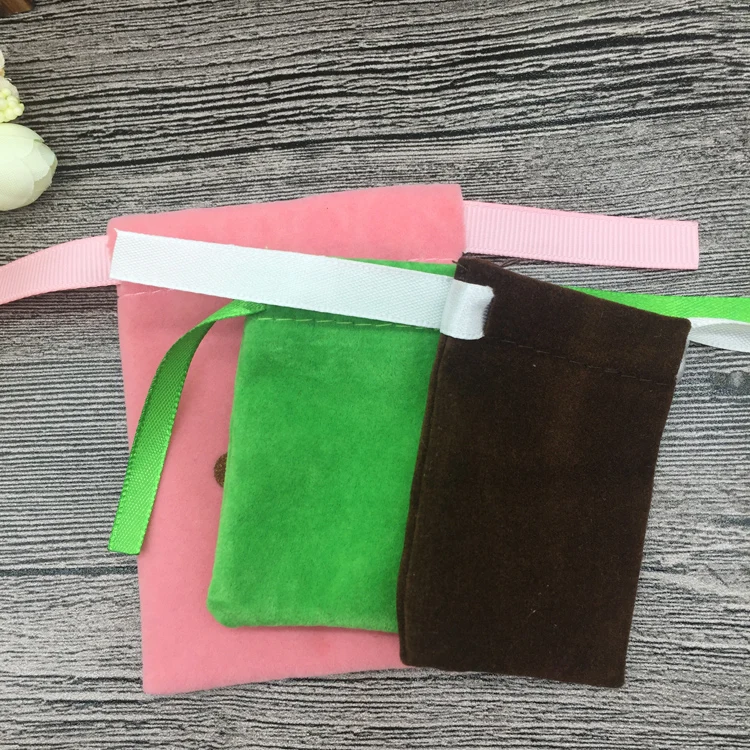 Small collection drawstring red velvet christmas gift bag