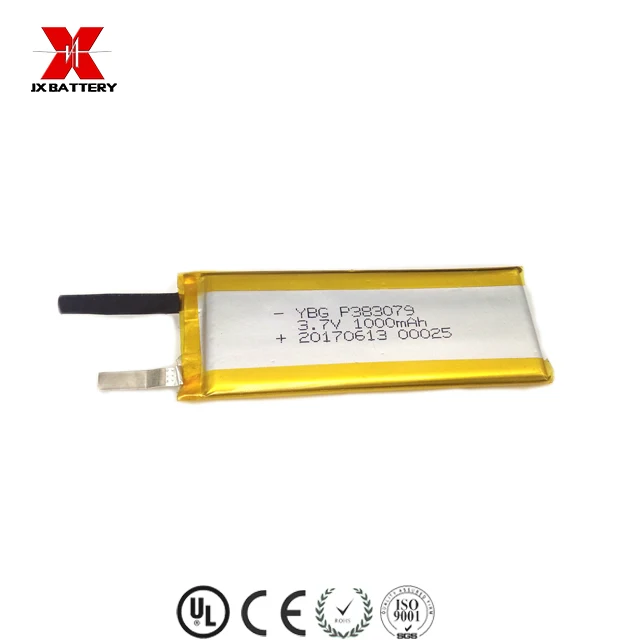 high-efficiency rechargeable 3.7v lithium ion lipo battery 383079 1000mAh