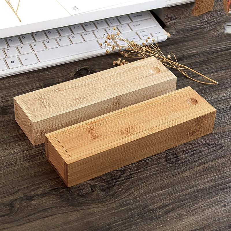 
Rectangle personalised thin tea storage wood gift box with sliding lid 