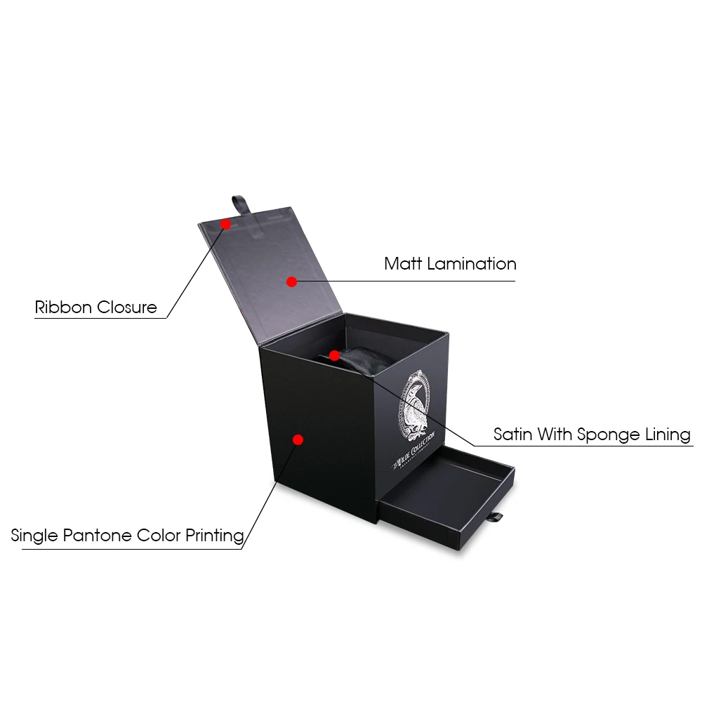 Wholesale Custom Retail Black Scented Luxury magnetic Candle Packaging Boxes with drawer