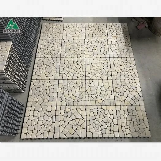 Limestone interlocking deck floor tiles