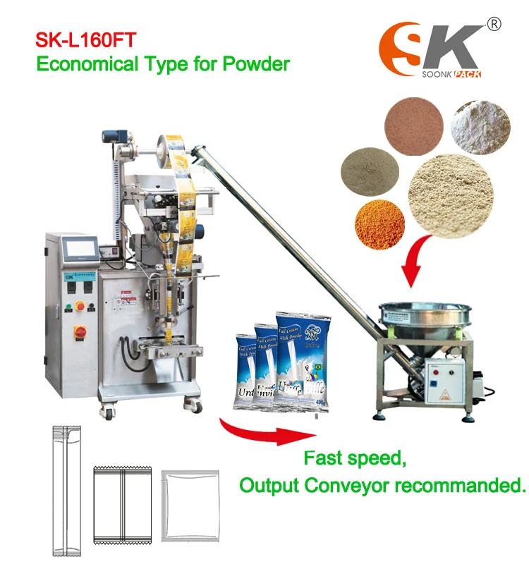 SK-160F Powder Vertical Automatic detergent powder pouch filling four side manufacture Packaging Machine