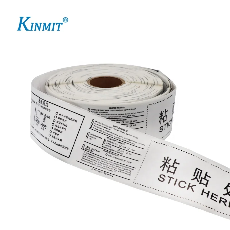 Factory Selling Airport Luggage Labels Thermal Adhesive Luggage Tag Baggage Tag