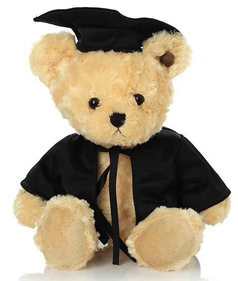 Ceremony Gifts Stuffed Uniform Bear Graduation Teddy Bear Plush Doll Toy With Glasses
