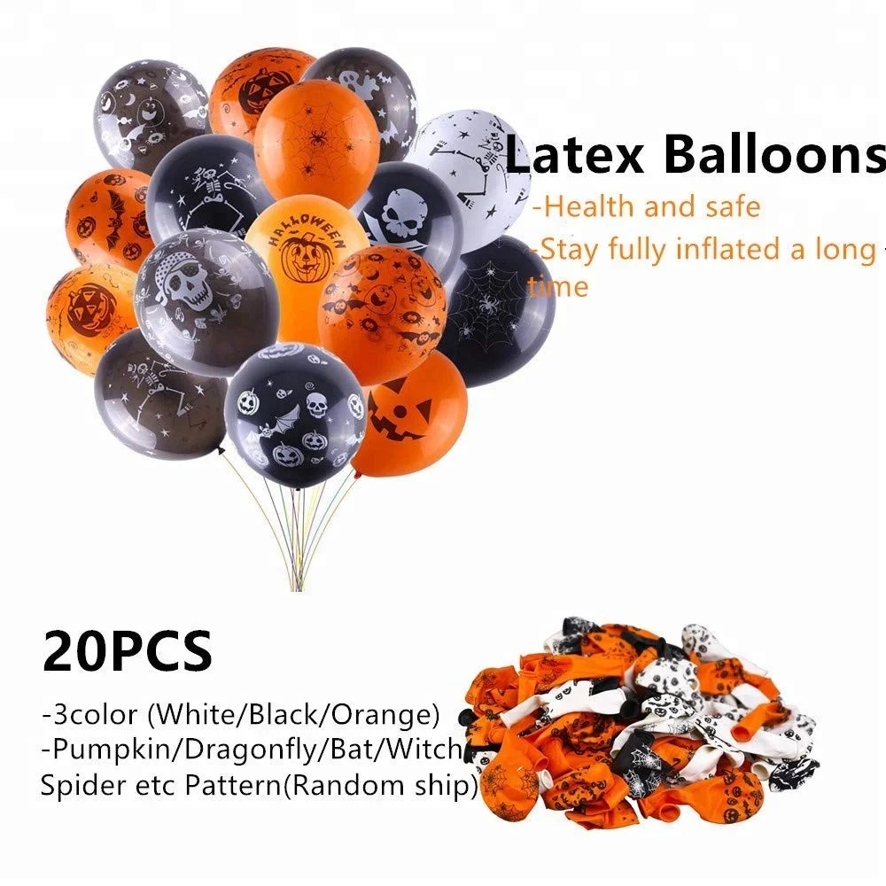 
Halloween Balloons decorating kit Banner Latex Balloons Paper Garlands Star Pumpkin Bat Inflatable Halloween Party Decoration 