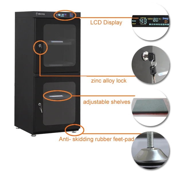 LCD Display Waterproof Humidity Control cd dvd Storage Cabinet