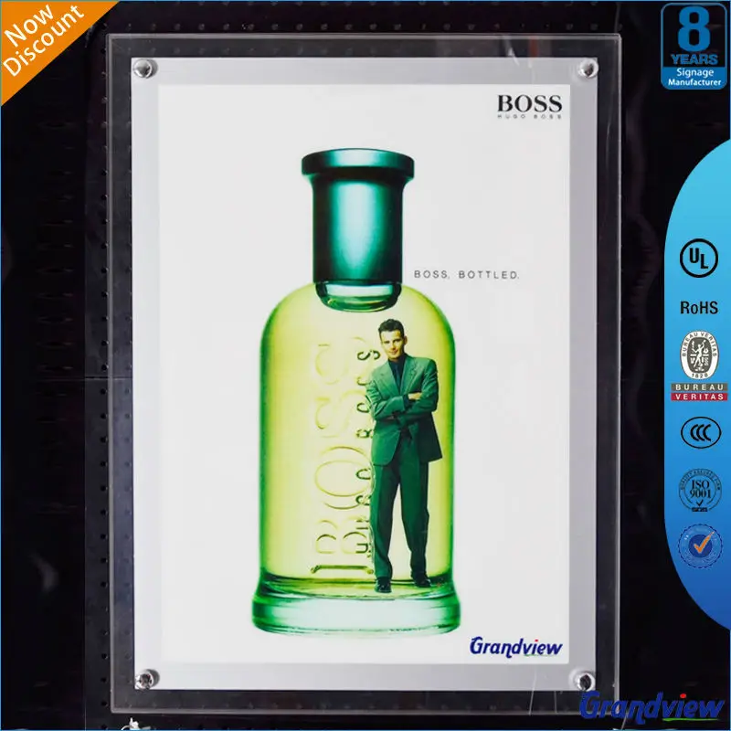 
Real Estate Agents Window Display Slim Hanging Acrylic Edge Lit Poster Picture Frame 