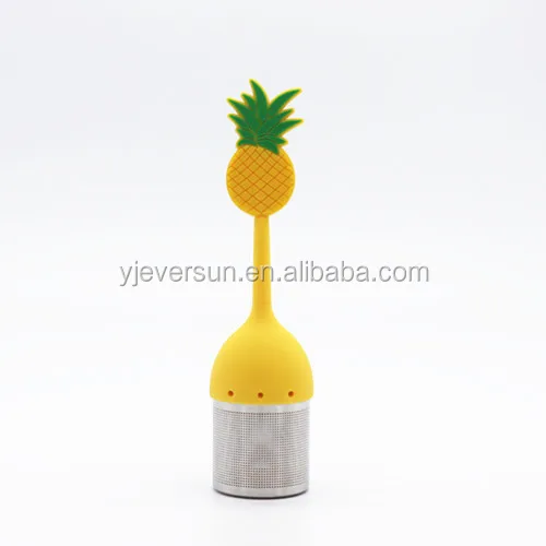 Креативный дизайнерский и высококачественный Популярный силиконовый ситечко для распыления листового чая в форме ананаса из нержавеющей стали