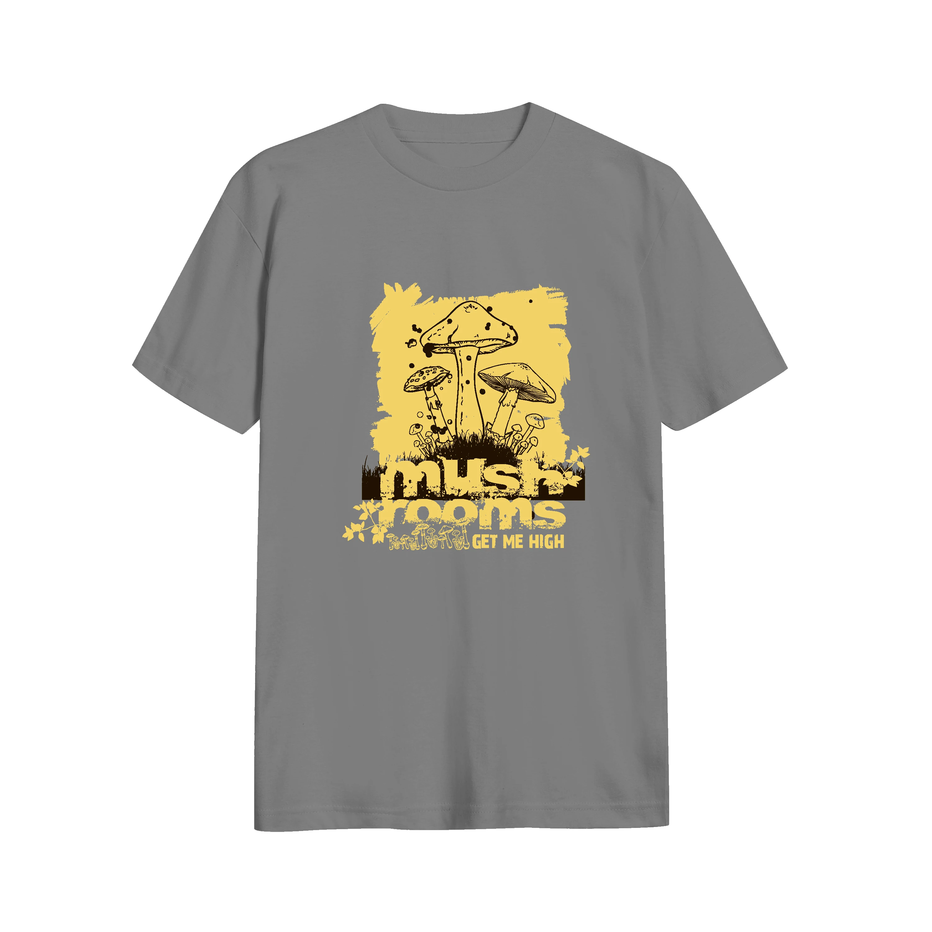 Creative Mushroom Kornit Digital Printed Cotton Round Neck T-shirt Custom Designs Allowed