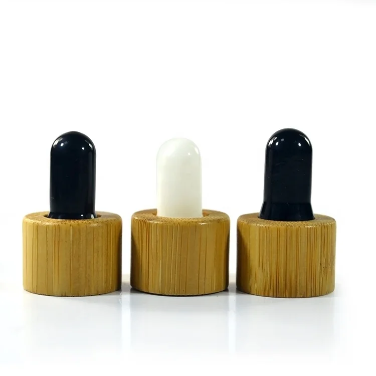 Cosmetic serum packaging 10ml 15ml 30ml 50ml 100ml amber blue green clear glass essential oil dropper bottle with bamboo cap