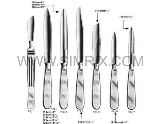 
Liston Amputating Knives, Cartilage Knives and Autopsy Knives , SIMRIX 