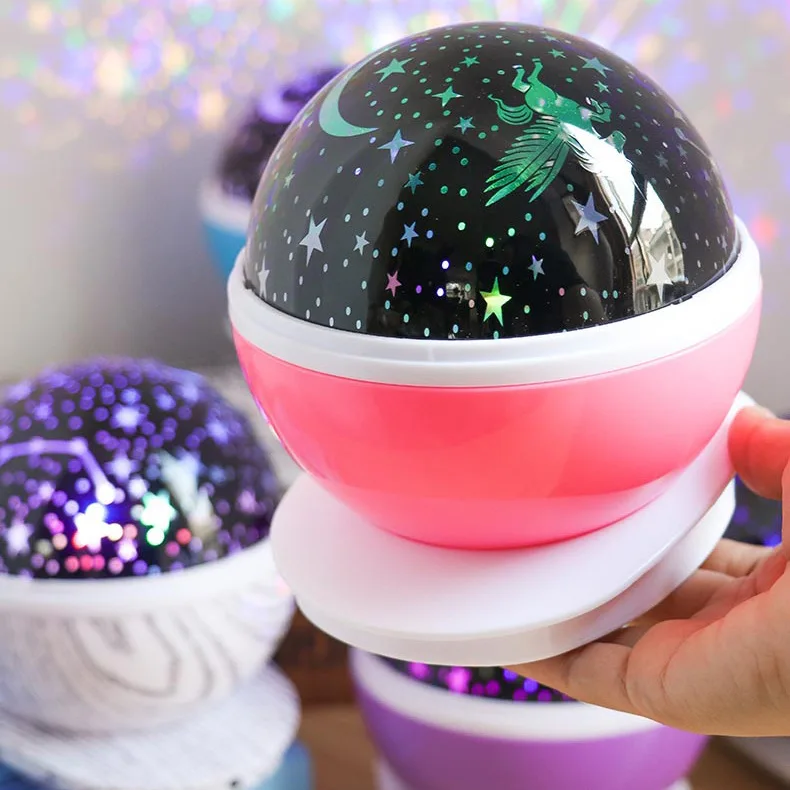Fantasy Romantic Rotating Starry Sky Projection Lamp Unicorn Night Light Projector