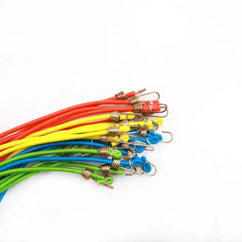 20 шт. 4 мм эластичный мини-банджи цветной с крючком из цинкового сплава
