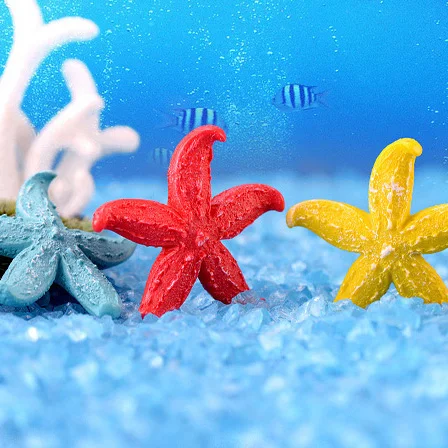Mini Starfish For Aquarium Raising Fish Turtle Decorated Artificial Coral Reef  Fish Tank  Resin DIY Ornaments Small Gift