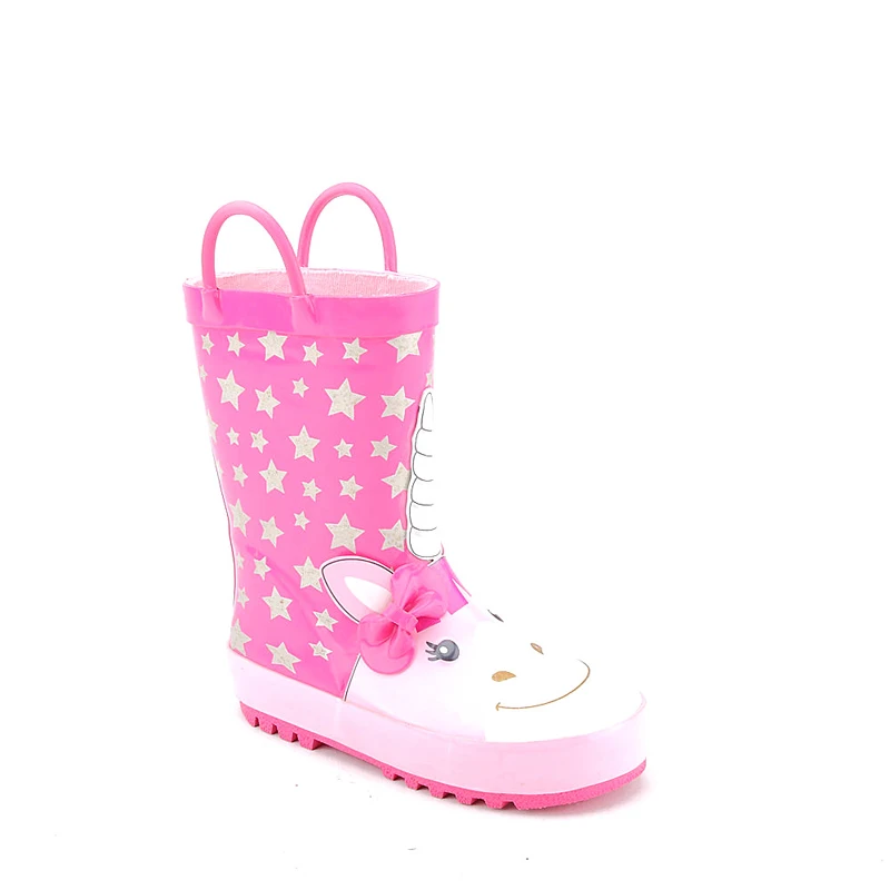 private label cartoon stripe printed colorful loop cheap children wellies galoshes boots for infant girls