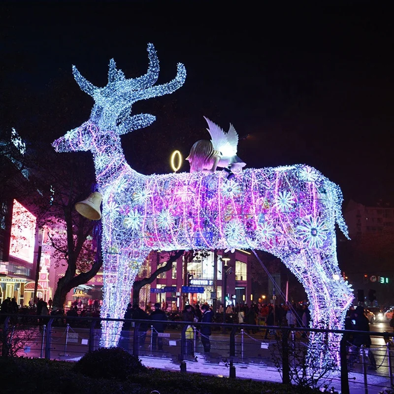 Customized 3D Led Christmas motif Deer decor New product garden outdoor waterproof lights decorated with Christmas deer On Sale