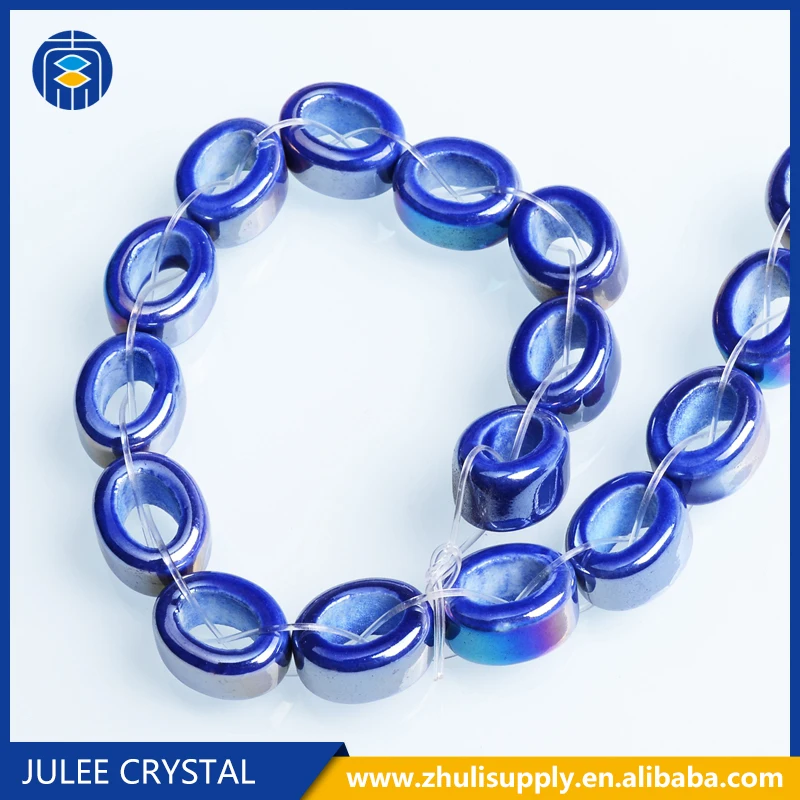 
Wholesale Oval Large Hole Glazed Porcelain Beads 