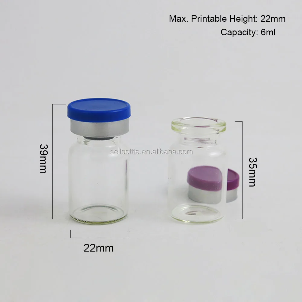 Small Pharmaceutical 6ML Clear Glass Vials injection Medicine Glass Bottle
