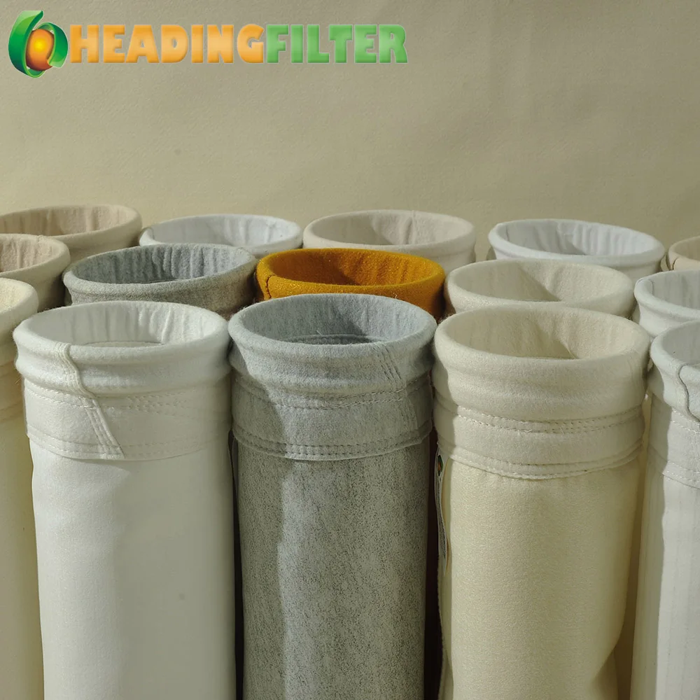 China Heading Filter PE Nomex Acrylic PPS PTFE Polyimide Fiberglass industrial gas air dust collector filter bag