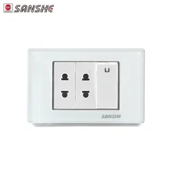SANSHE Families Universal Sockets Switch China modern glass switches and sockets